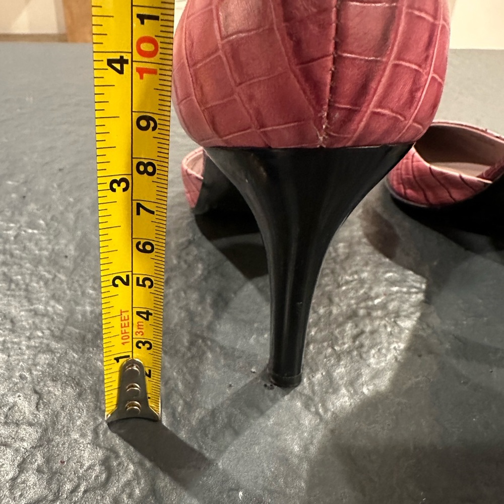 Y2K Kenneth Cole D’orsay Impress Pink Croc Pointed Toe Pump - Picture 10 of 16